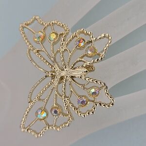 Rhinestone Butterfly Brooch